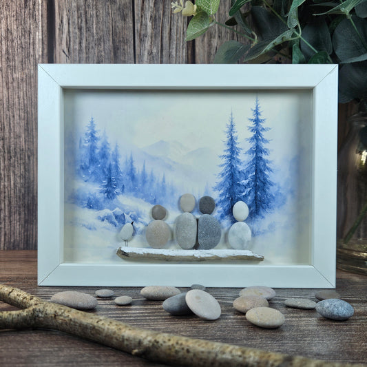 Famille sous la neige