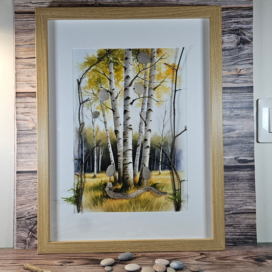 Dans les bouleaux dorés- Tableau XXL